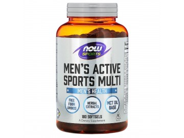 Чоловічі Мультівітаміни для активних видів спорту, Men's Active Sports Multi, Now Foods, 180 гелевих капсул