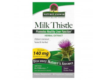 Розторопша, Milk Thistle, Nature's Answer, 60 вегетаріанських капсул