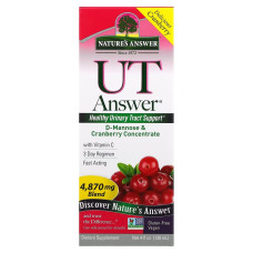 D-Манноза з журавлиною, 4870 мг, D-Mannose & Cranberry Concentrate, Nature's Answer, 120 мл
