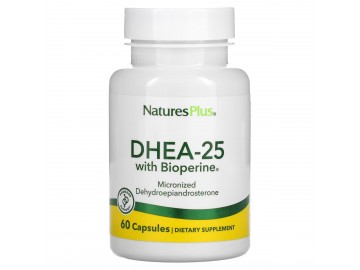 Дегідроепіандростерон з біоперином, 25 мг, DHEA-25 With Bioperine, Natures Plus, 60 капсул