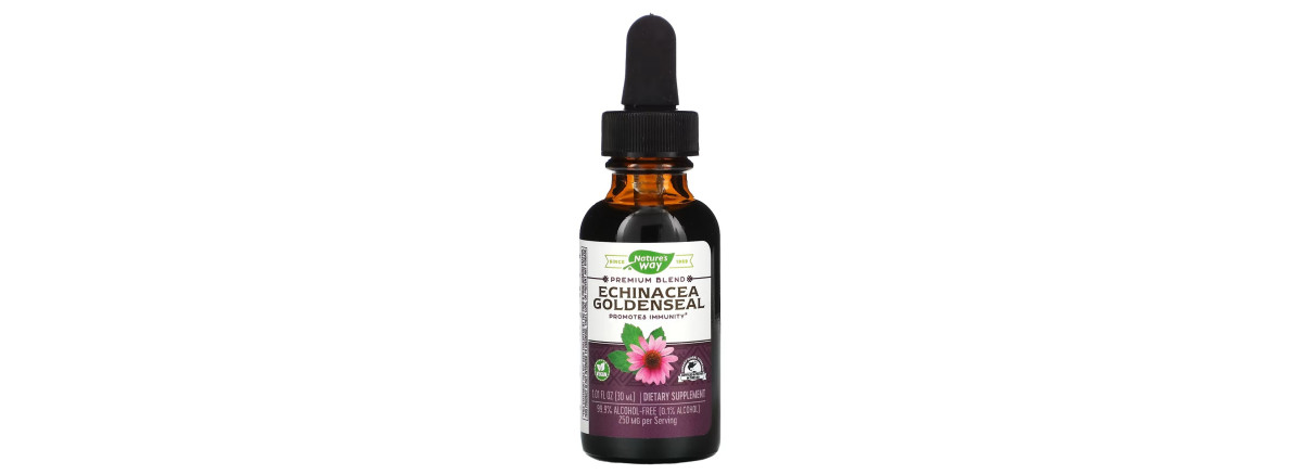 Эхинацея и Гидрастис, Echinacea Goldenseal, Nature's Way, без спирта, 30 мл.