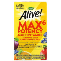Мультивитамины Max6, Alive! Max6 Daily, Multi-Vitamin, Nature's Way 90 капсул