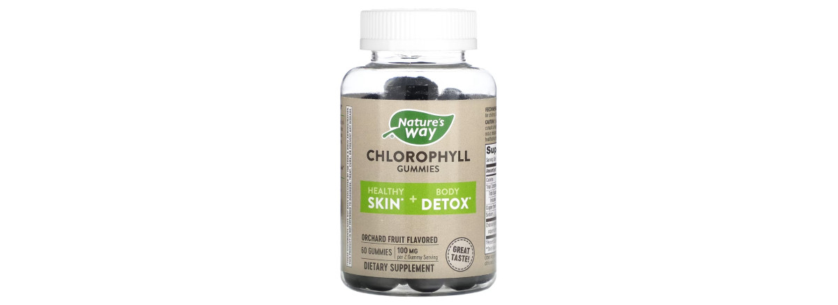 Хлорофіл, 100 мг, смак фруктів, Chlorophyll Gummies, Nature's Way, 60 жувальних цукерок