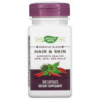 Здоровье волос, кожи и ногтей, Hair & Skin, Nature's Way, 100 капсул