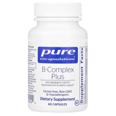 B-комплекс, B-Complex Plus, Pure Encapsulations, 60 капсул
