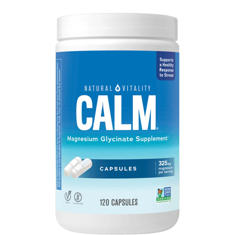 Глицинат Магния, 325 мг, CALM, Магний Глицинат, Natural Vitality, 120 капсул