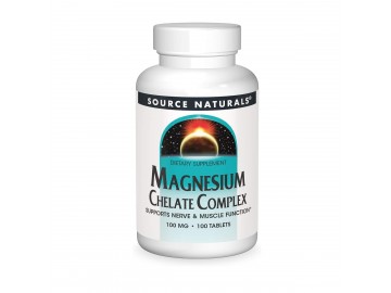 Магній Хелат, 100 мг, Magnesium Chelate Complex, Source Naturals, 100 таблеток