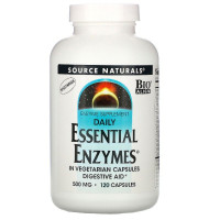 Эфирные ферменты, 500 мг, Ежедневные важные ферменты, Source Naturals, 120 вегетарианских капсул