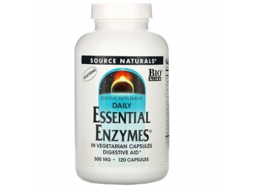 Ефірні Ензими, 500 мг, Daily Essential Enzymes, Source Naturals, 120 вегетаріанських капсул