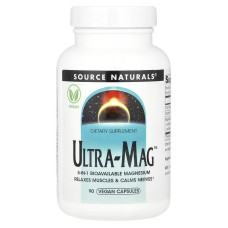 Ультра Магній та Вітамін B6, Ultra-Mag, Source Naturals, 90 веганських капсул