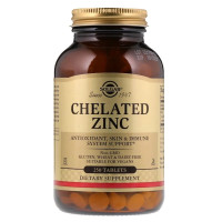 Цинк хелат, Chelated Zinc, Solgar, 250 таблеток