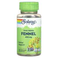 Фенхель, 450 мг, Fennel, Solaray, 100 вегетаріанских капсул