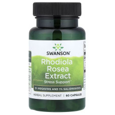 Родіола рожева, Rhodiola Rosea Extract, Swanson, 60 капсул