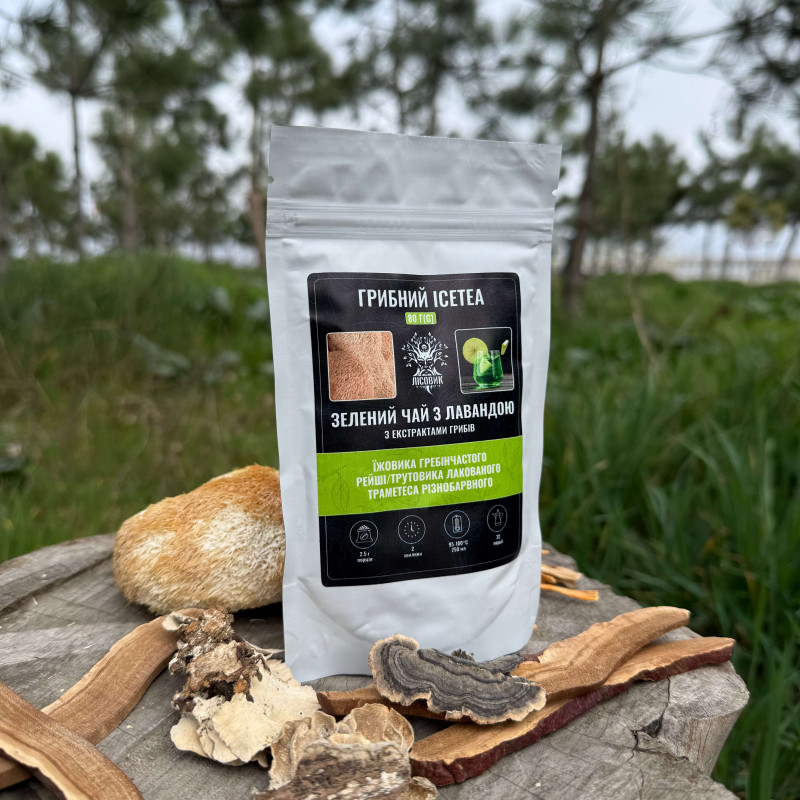 Грибний Ice Tea - зелений чай з лавандою, "Лісовик", 80 грам