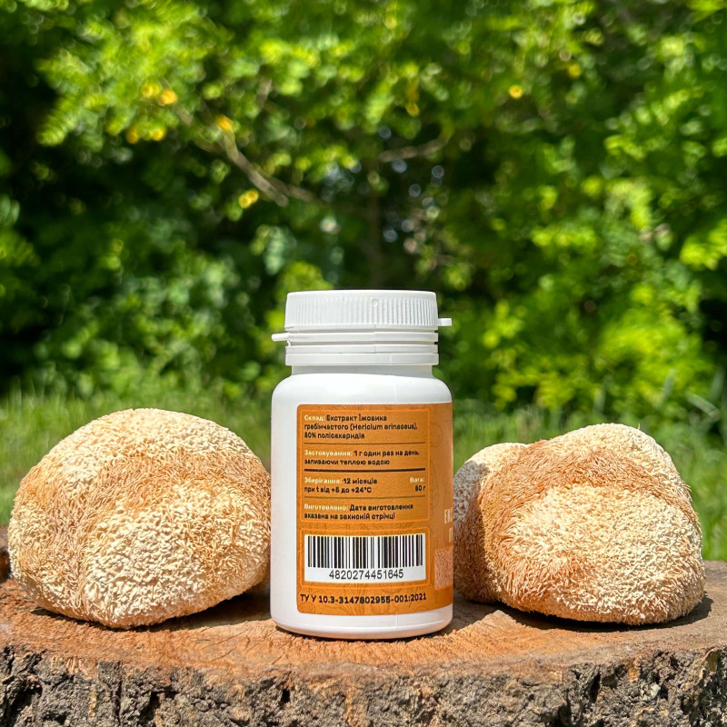 Екстракт Їжовика гребінчастого, мелений, "Лісовик", 50 грам