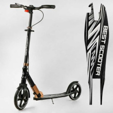 Самокат алюминиевый "Best Scooter" (колеса PU, ФАРА, зажим руля, d передних колес – 230 мм, d задних колес 200 мм, 1 амортизатор передний)