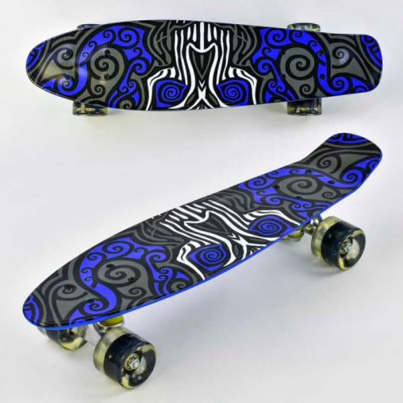 Скейт "Best Board", доска = 55см, колеса PU, свет, d = 6см