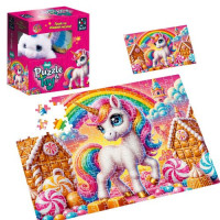 Пазлы с мягкой игрушкой "De.tail. ЕДИНОРОЖКА" 260 деталей