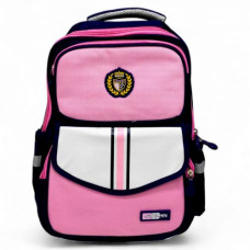 Рюкзак школьный, размер: 31х16х40 см (1 отделение, разделитель, 2 передних кармана, 2 боковых кармана, нагрудный ремень) розовый