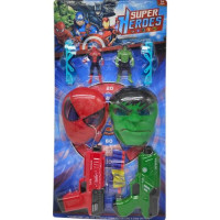 Набір героя "SUPER HEROES" (2 фігурки, 2 пари окулярів, 2 маски, пістолет з механічним принципом роботи, мʼякі патрони, орбізи)