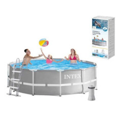 Intex Басейн каркасний (об`єм :8592л (90), розмір:366смх99см.,сходи, насос-фільтр (2006 л/год, драбина), в коробці