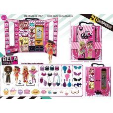 Игровой набор кукла LO. Bella Dolls (шкаф для одежды кукол, кукла 17,5 см сюрпризы: одежда, украшения, аксессуары, в кор.) 25*7,5*30,5см