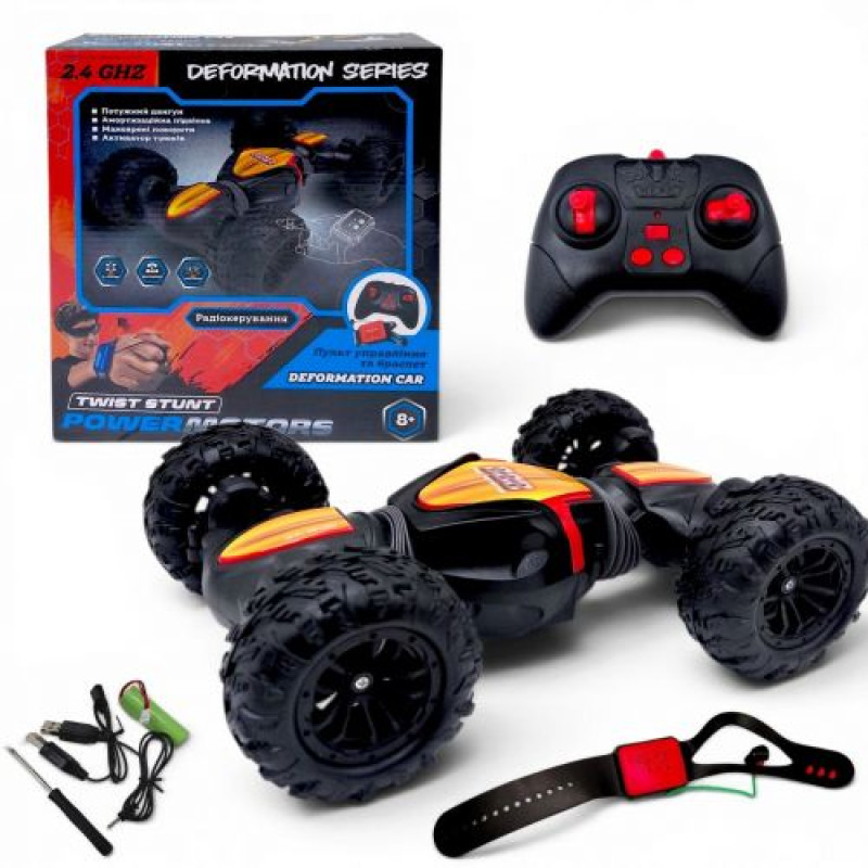 Машина на радиоуправлении "POWERMOTORS" (акум,2 пульта управления) в короб.26*29*8,5см (КРАСНЫЙ)
