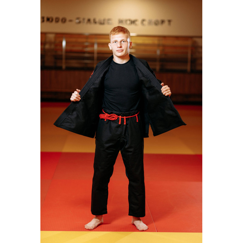 Кімоно для джиу - джитсу чорне, TM "Kintayo", 180 зріст, щільність 450 гр/м.кв.