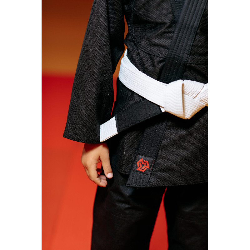 Чорне кімоно для джиу - джитсу, дитяче, KINTAYO, 140 розмір, щільність 350 гр/м.кв.