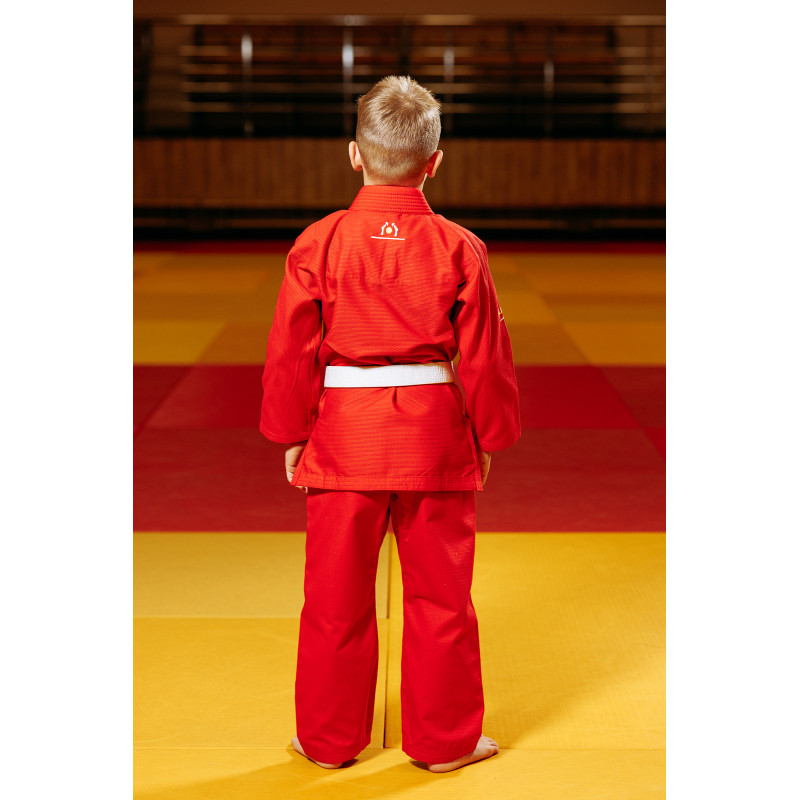 Червоне дитяче кімоно для хлопчиків, джиу-джитсу, TM BUDOGI, зріст 150 см щільність 350 гр/м.кв.