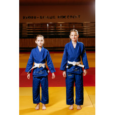 Синє дитяче кімоно для дівчаток, грепплінг, TM BUDOGI, зріст 150 см, щільність 350 гр/м.кв.