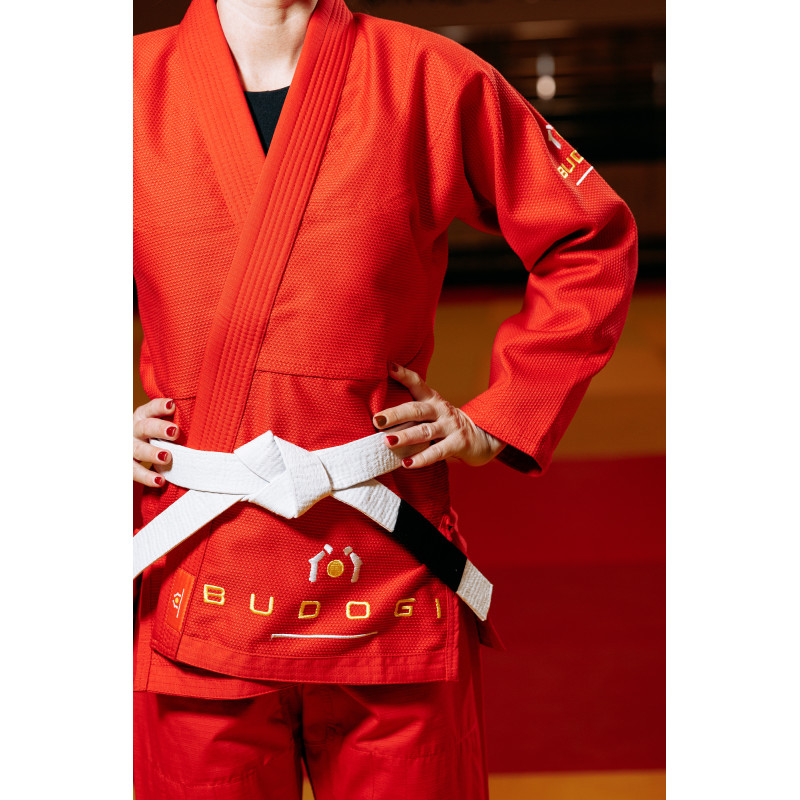 Червоне кімоно для дівчат/жінок, джиу-джитсу, TM BUDOGI, зріст 170 см, щільність 450 гр/м.кв.
