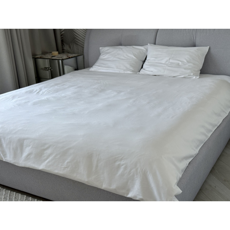 Постільний набір двоспальний SATIN WHITE-PN (200x220+3*50x70)