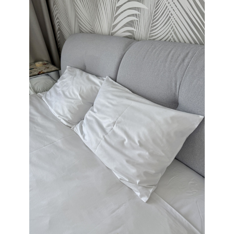 Постільний набір двоспальний SATIN WHITE-PN (200x220+3*50x70)