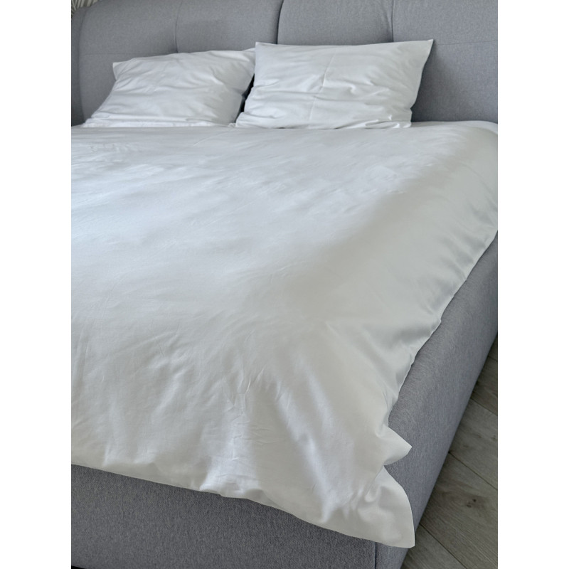 Постільний набір двоспальний SATIN WHITE-PN (200x220+3*50x70)