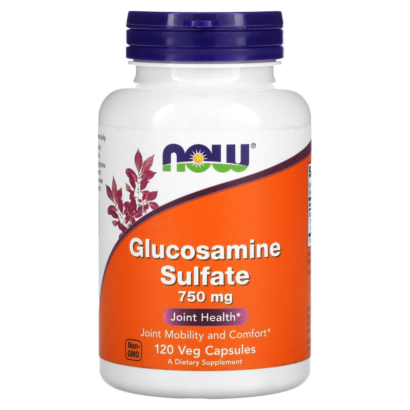 Глюкозамин сульфат, Glucosamine Sulfate, NOW Foods, 750 мг, 120 растительных капсул