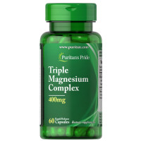 Магний, тройной комплекс, Triple Magnesium Complex, Puritan's Pride, 400 мг, 60 капсул быстрого высвобождения