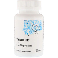Железо, Iron Bisglycinate, Thorne, 60 капсул