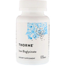 Залізо, Iron Bisglycinate, Thorne, 60 капсул