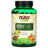 Омега-3 для кошек и собак, Omega-3 for Dogs/Cat, Now Foods, отличная рыба, 180 капсул, 252 г