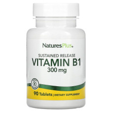 Тіамін (Vitamin B-1), Nature's Plus, Вітамін В1, 300 мг, 90 таблеток