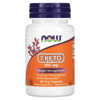 7 кето Дегідроепіандростерон, 7-Keto, NOW Foods, 100 мг, 60 рослинних капсул
