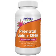 Вітаміни для вагітних з риб'ячим жиром, Prenatal Gels + DHA, Now Foods, 180 капсул