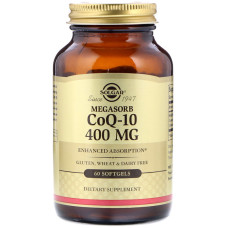 Коензим Q10, Megasorb CoQ-10, Solgar, 400 мг, 60 гелевих капсул