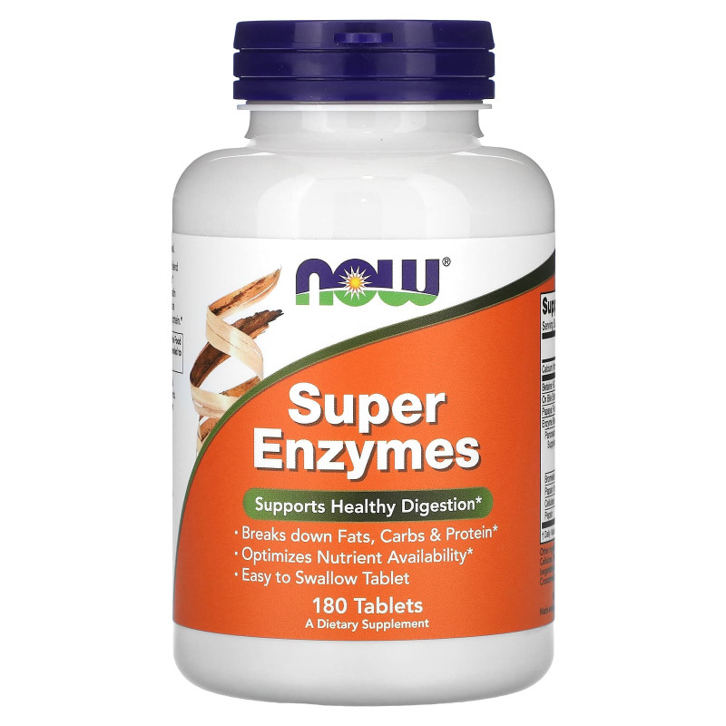Пищеварительные ферменты, Super Enzymes, Now Foods, 180 таблеток