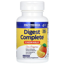 Пищеварительные ферменты, Digest, Enzymedica, вкус апельсина, 30 жевательных таблеток