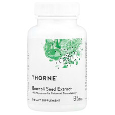 Брокколи, Broccoli Seed Extract, Thorne, экстракт семян, 60 вегетарианских капсул