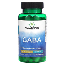 ГАМК (гамма-аміномасляна кислота), GABA, Swanson, 500 мг, 100 капсул