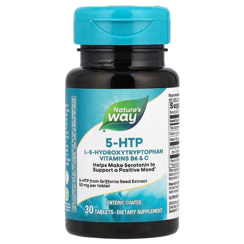 5-НТР, 5-HTP, Nature's Way, 100 мг, 30 таблеток (50 мг в таблетке)