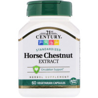 Экстракт конского каштана, Horse Chestnut Seed, 21st Century, стандартизованный, 60 вегетарианских капсул (300 мг на капсулу)
